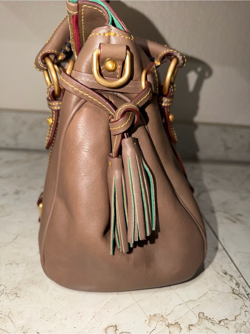 NWT Dooney & Bourke Leather Florentine Satchel - Picture 9 of 13